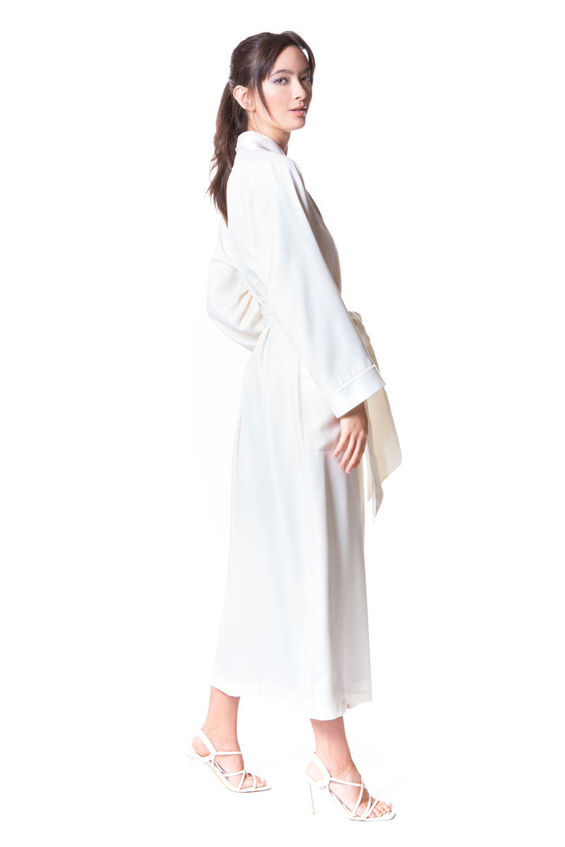 Silk Waffle Long Robe - Christine Silk Lingerie & Loungewear