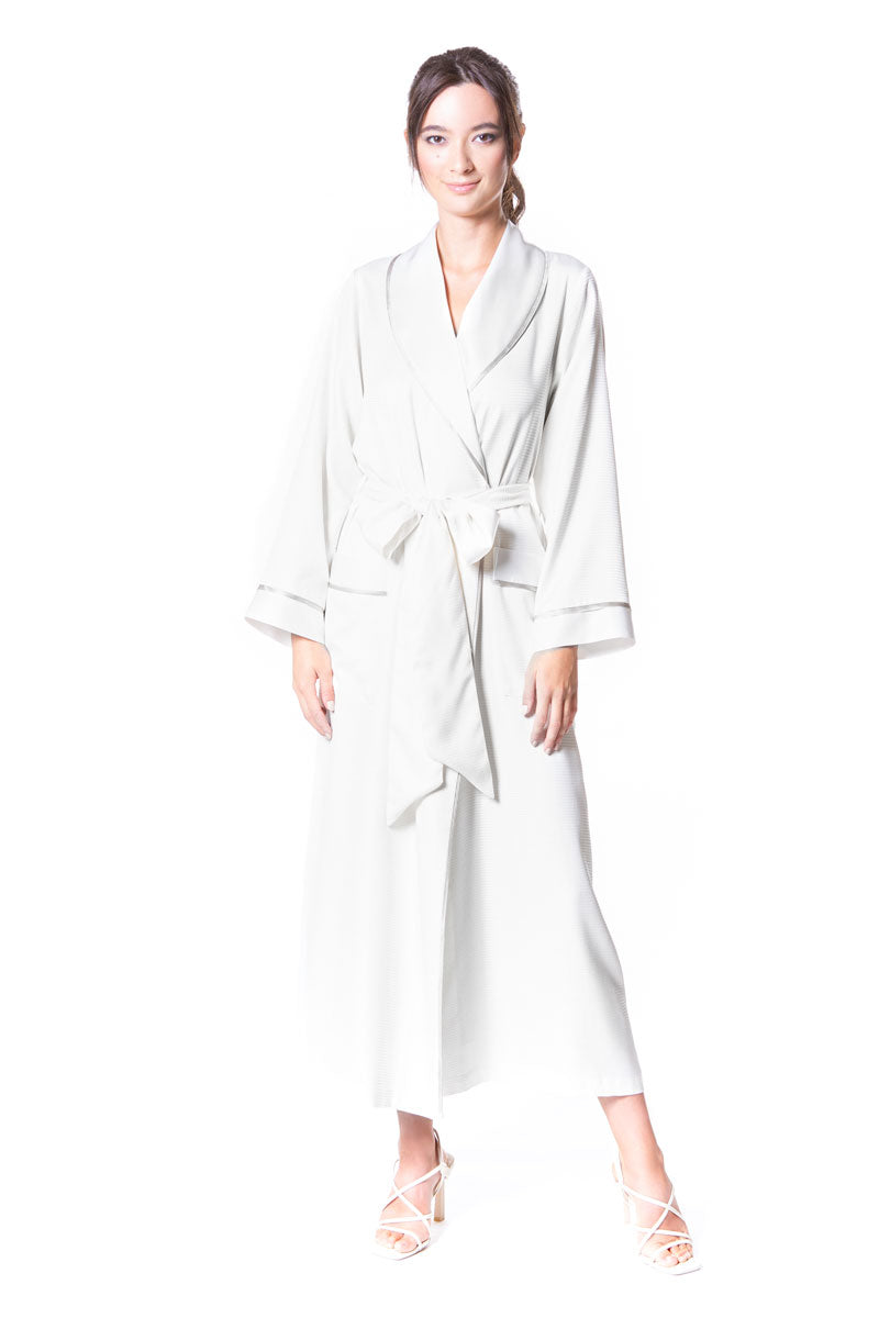 Silk Waffle Long Robe - Christine Silk Lingerie & Loungewear