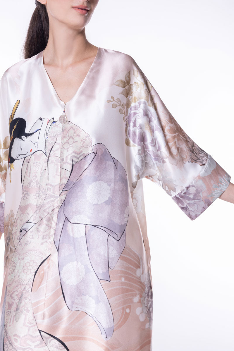 Geisha Caftan - Christine Silk Lingerie & Loungewear