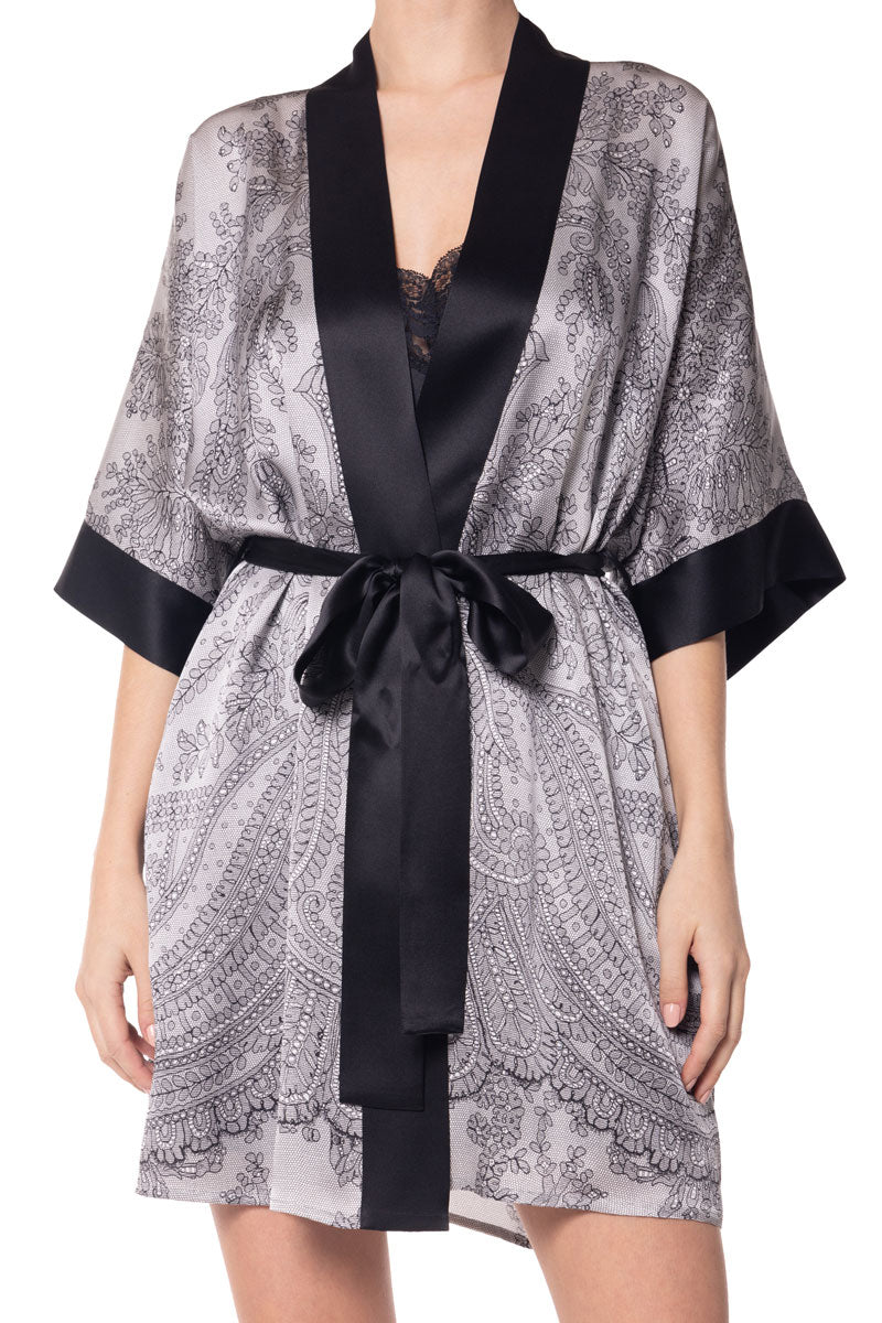 Bardot Short Robe - Christine Silk Lingerie & Loungewear