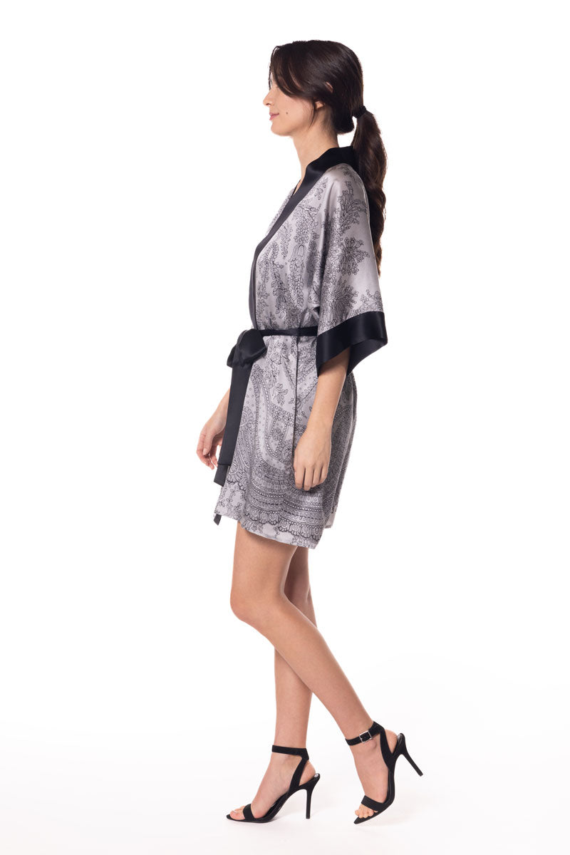 Bardot Short Robe - Christine Silk Lingerie & Loungewear