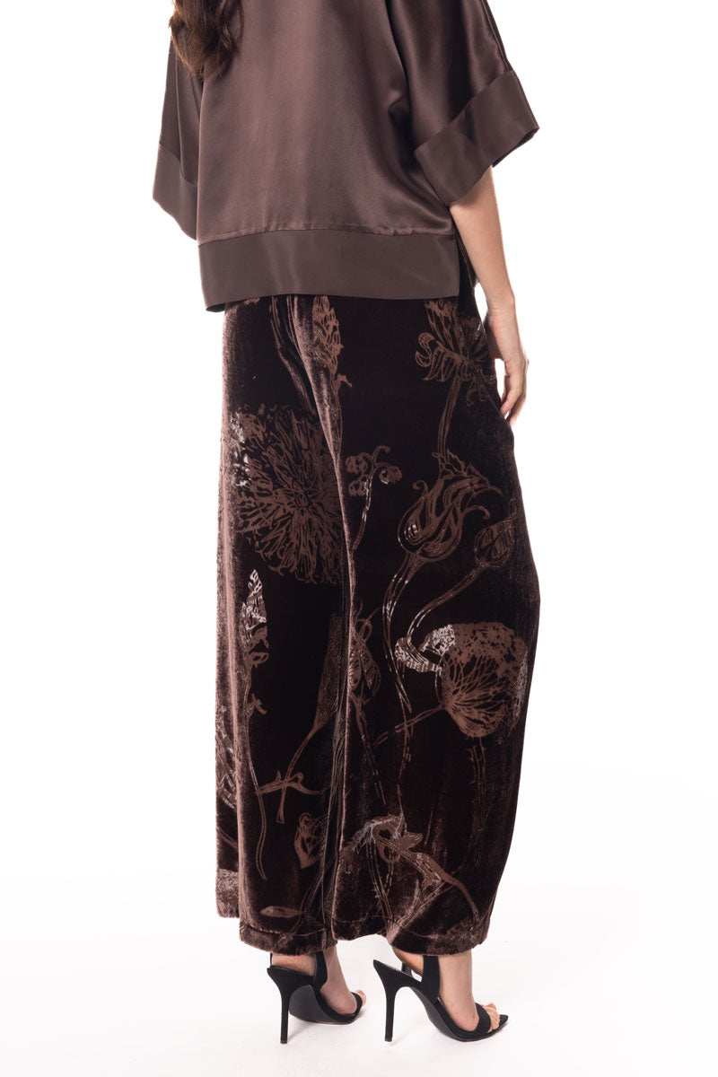 Chocolate Fabergé Velvet Lounge Pant