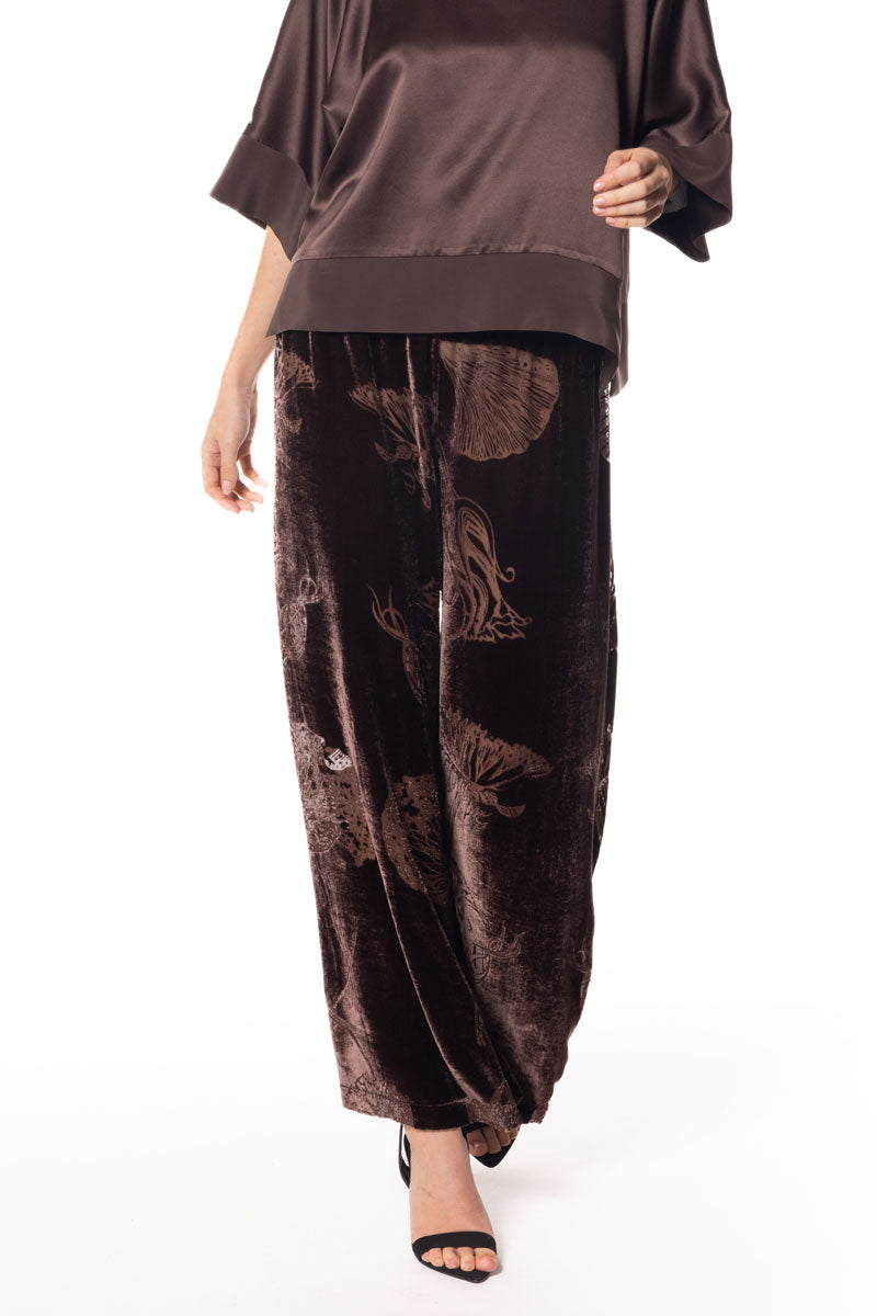 Chocolate Fabergé Velvet Lounge Pant