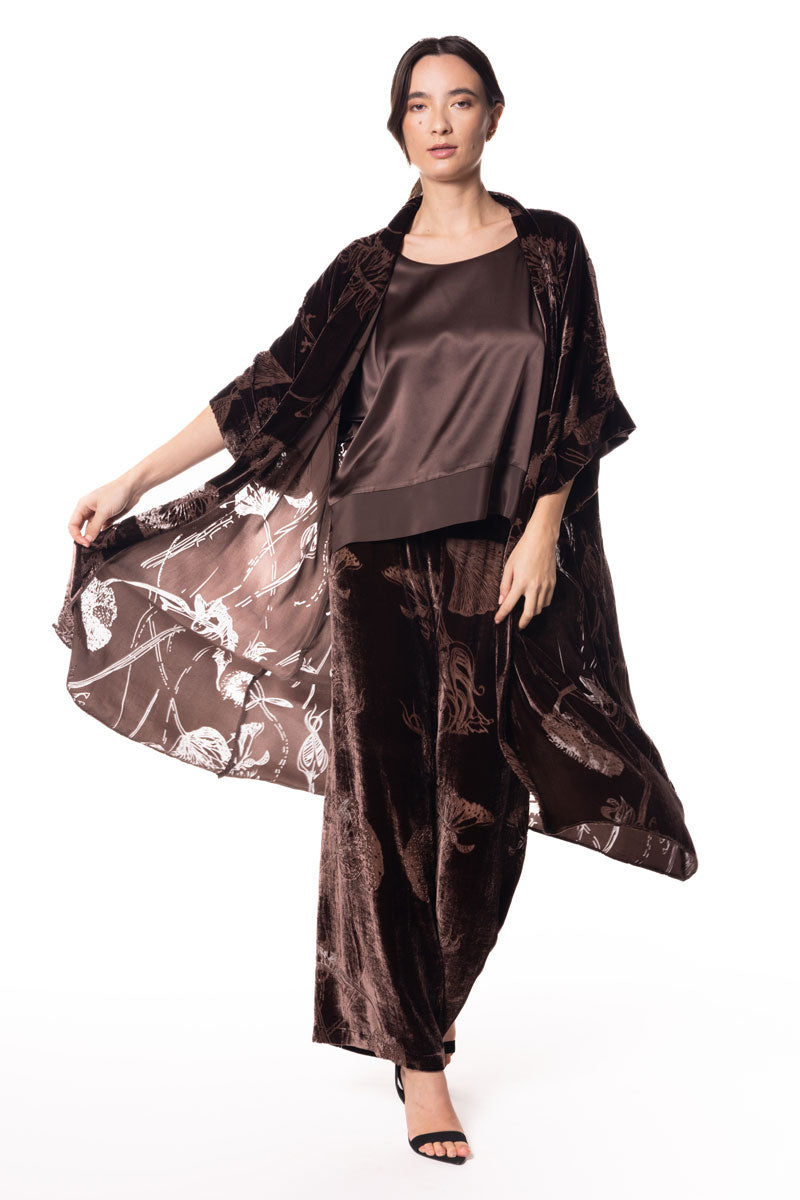 Chocolate Fabergé Velvet Kimono