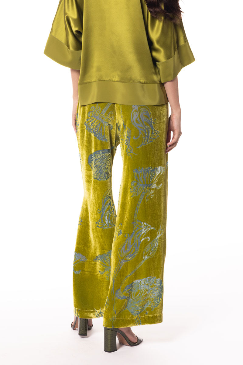 Moss Fabergé Velvet Lounge Pant - Christine Silk Lingerie & Loungewear
