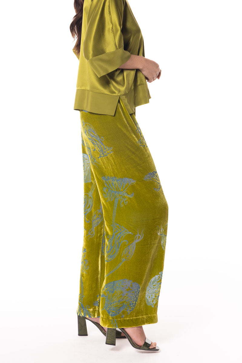 Moss Fabergé Velvet Lounge Pant - Christine Silk Lingerie & Loungewear