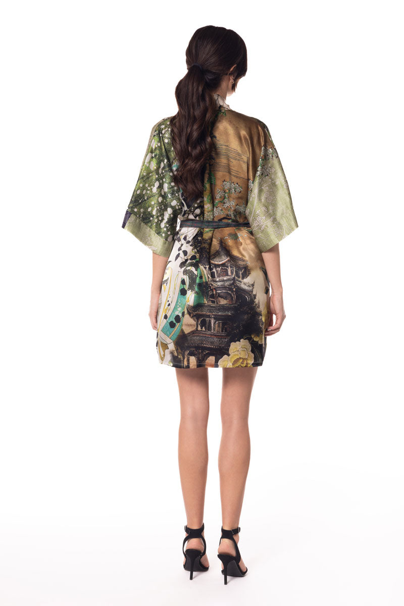 Winter Geisha Short Robe - Christine Silk Lingerie & Loungewear