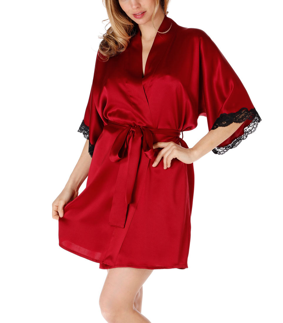 Boudoir Short Robe - Christine Silk Lingerie & Loungewear