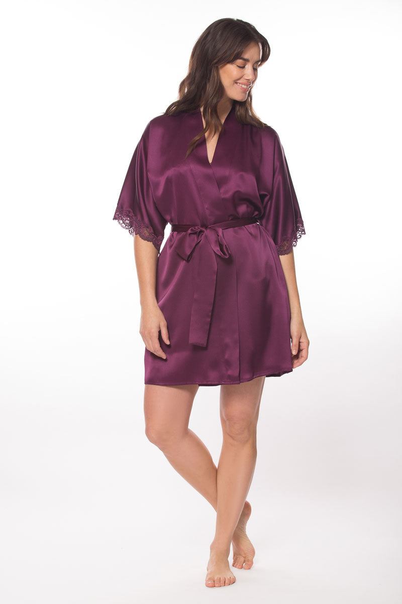 Boudoir Short Robe - Christine Silk Lingerie & Loungewear