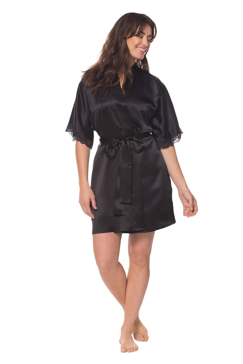 Boudoir Short Robe Classic - Christine Silk Lingerie & Loungewear