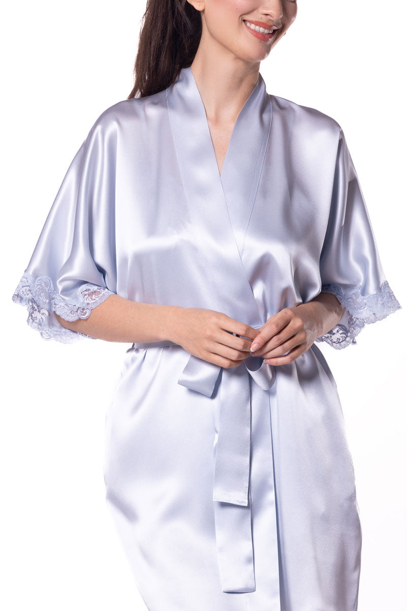 Boudoir Short Robe Classic - Christine Silk Lingerie & Loungewear