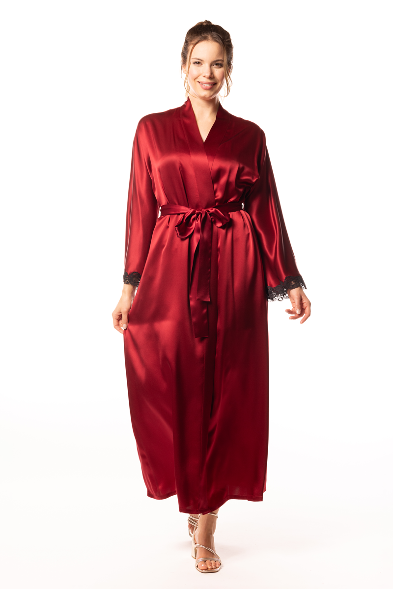 Boudoir Long Robe - Erté Edition - Christine Silk Lingerie & Loungewear