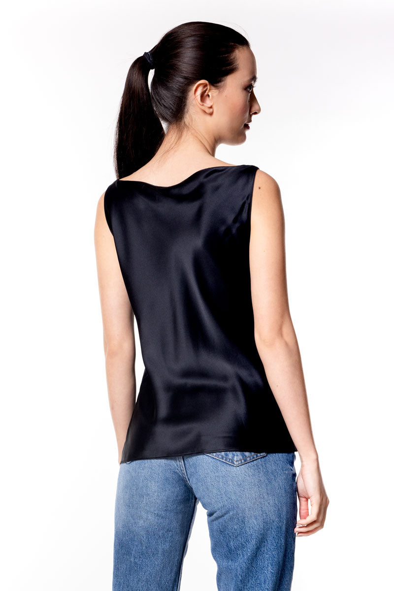 Fiona Cowl Neck Tank Camisole - Christine Silk Lingerie & Loungewear