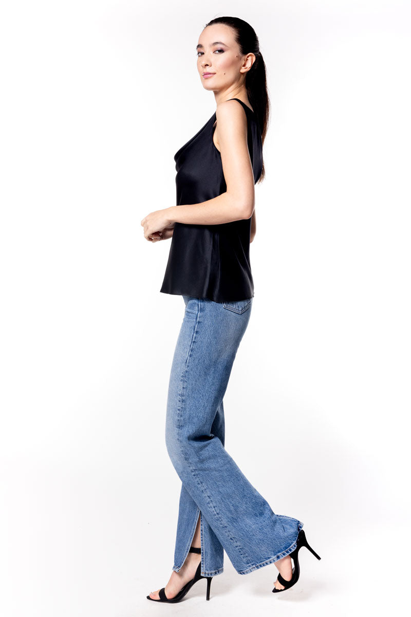 Fiona Cowl Neck Tank Camisole - Christine Silk Lingerie & Loungewear