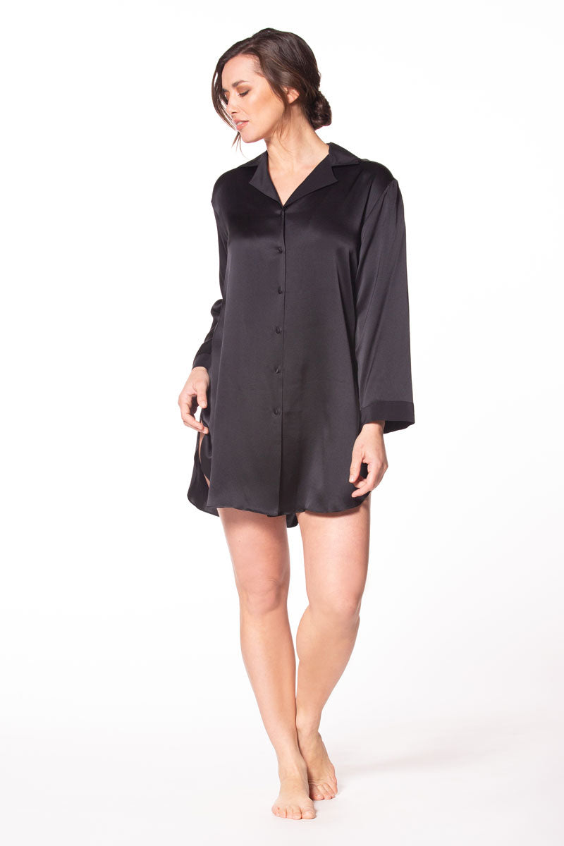 Garbo Nightshirt - Christine Silk Lingerie & Loungewear