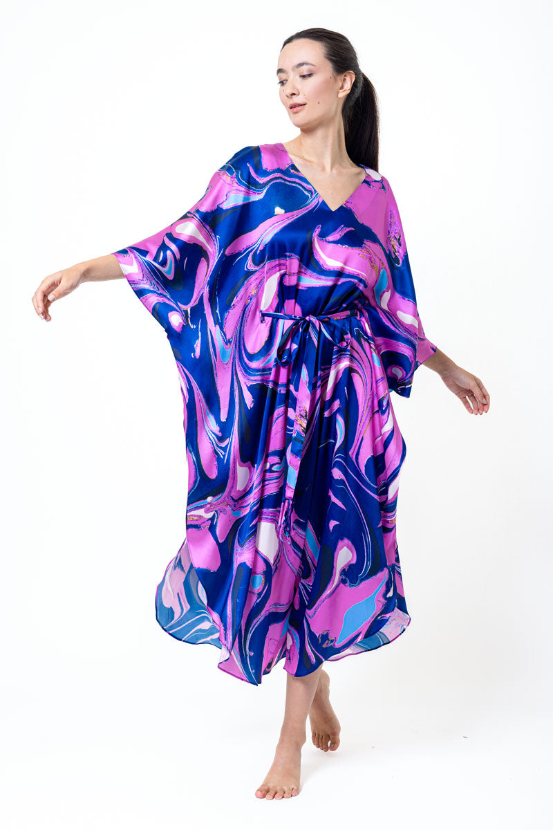 Corfu Caftan - Christine Silk Lingerie & Loungewear