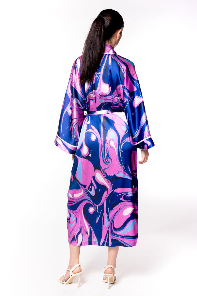 Corfu Long Robe - Christine Silk Lingerie & Loungewear
