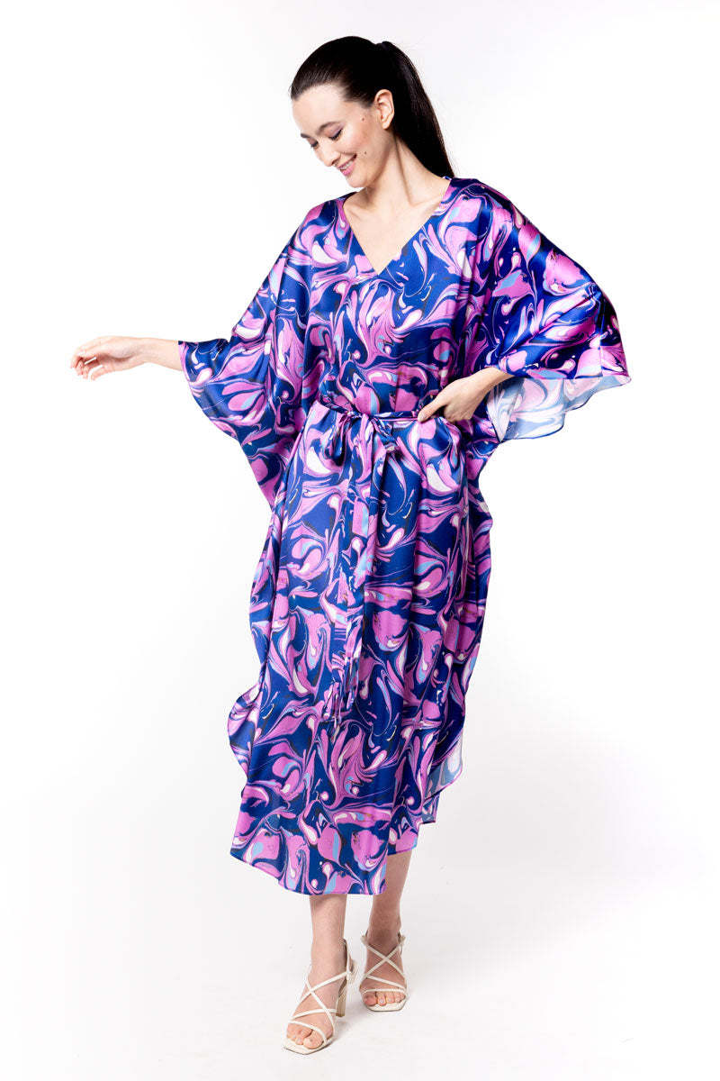 Corfu Caftan - Christine Silk Lingerie & Loungewear