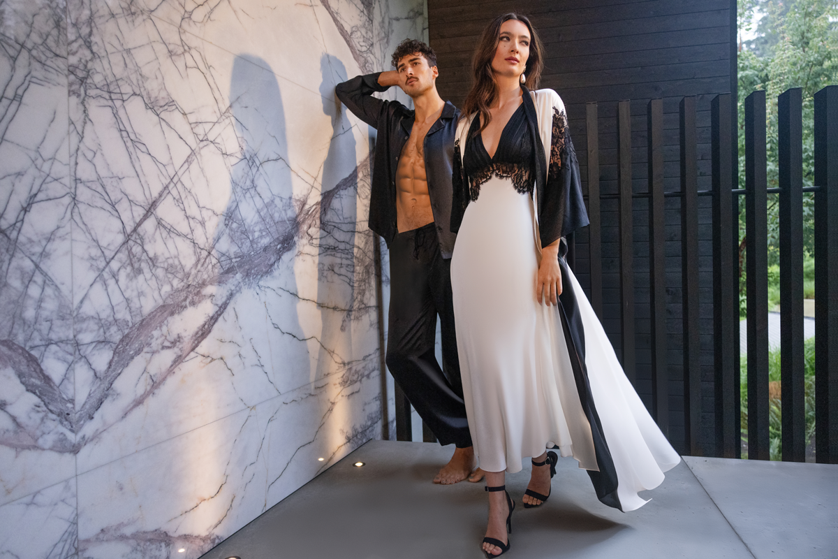 Diva Boudoir Long Robe - Christine Silk Lingerie & Loungewear