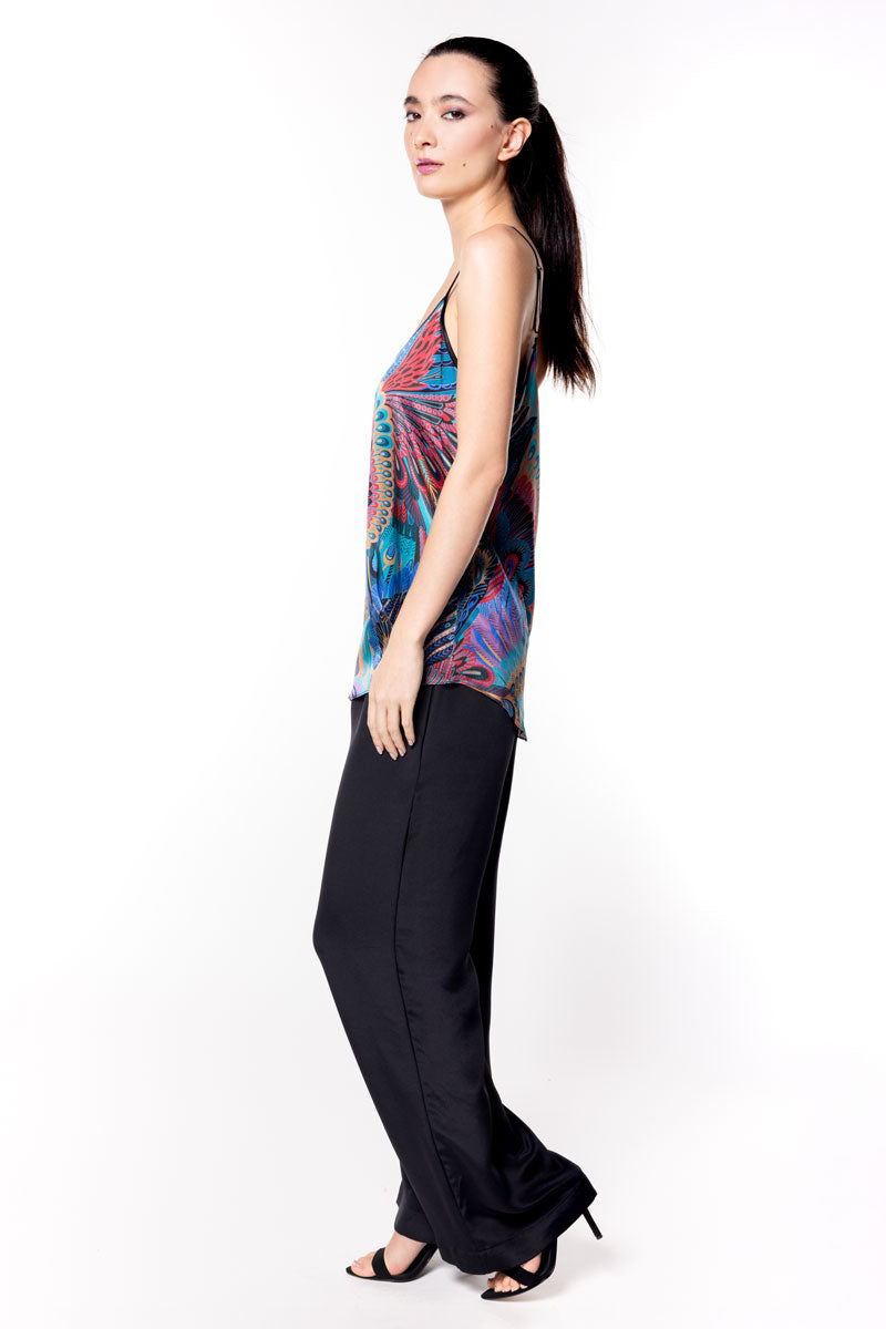 Erté Print Camisole - Christine Silk Lingerie & Loungewear