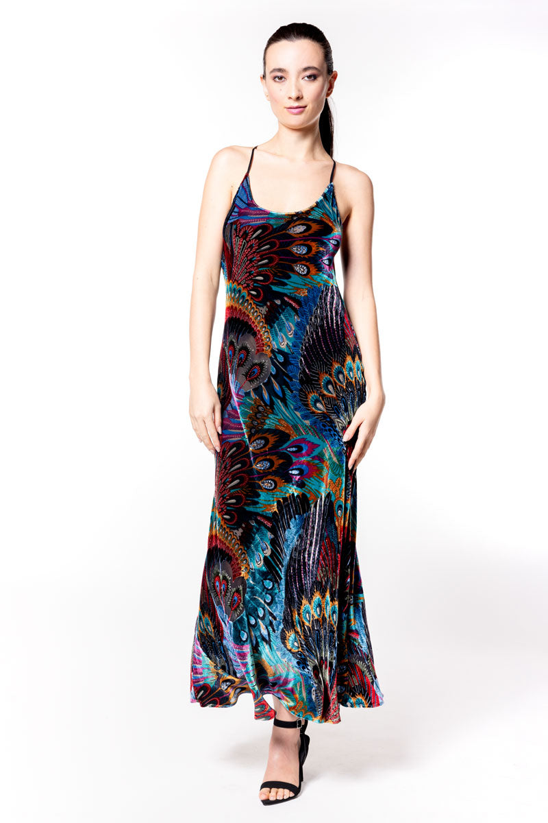 Erté Velvet Draped Back Gown - Christine Silk Lingerie & Loungewear