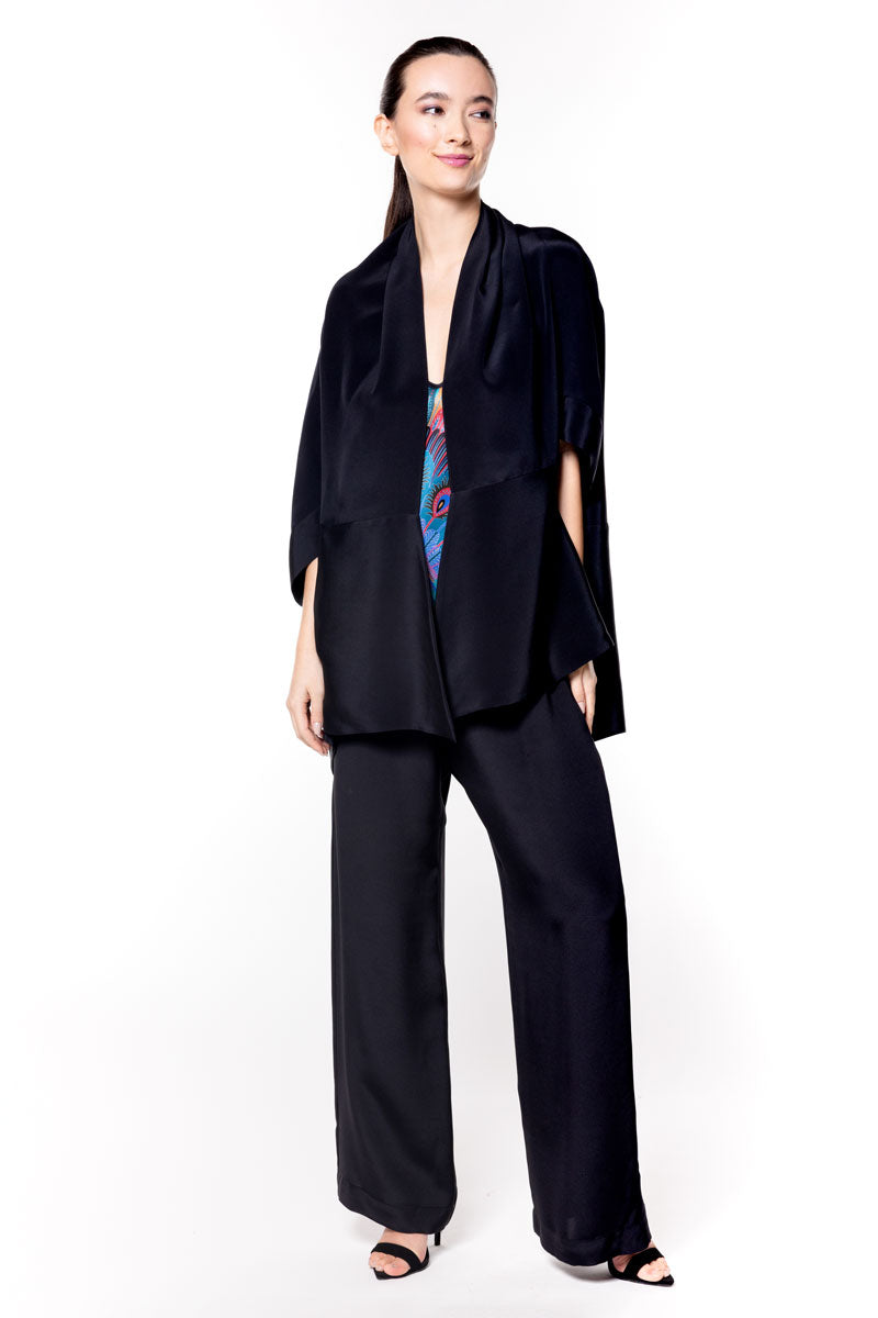 Luxe Crepe Origami Jacket - Christine Silk Lingerie & Loungewear