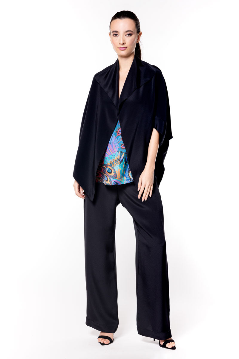 Luxe Crepe Origami Jacket - Christine Silk Lingerie & Loungewear