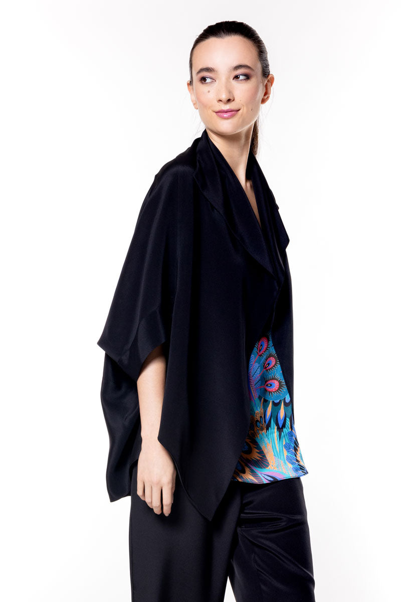 Luxe Crepe Origami Jacket - Christine Silk Lingerie & Loungewear