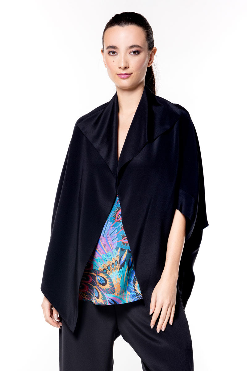 Luxe Crepe Origami Jacket - Christine Silk Lingerie & Loungewear