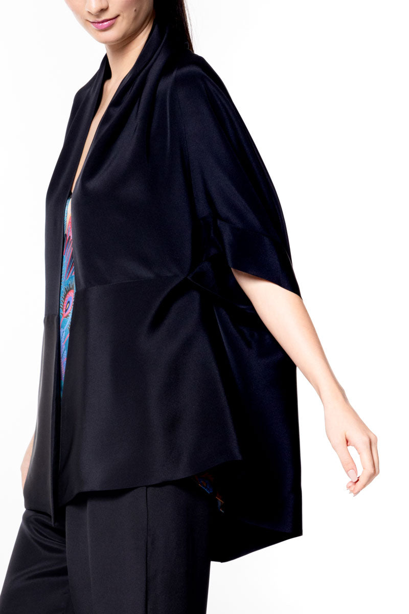 Luxe Crepe Origami Jacket - Christine Silk Lingerie & Loungewear