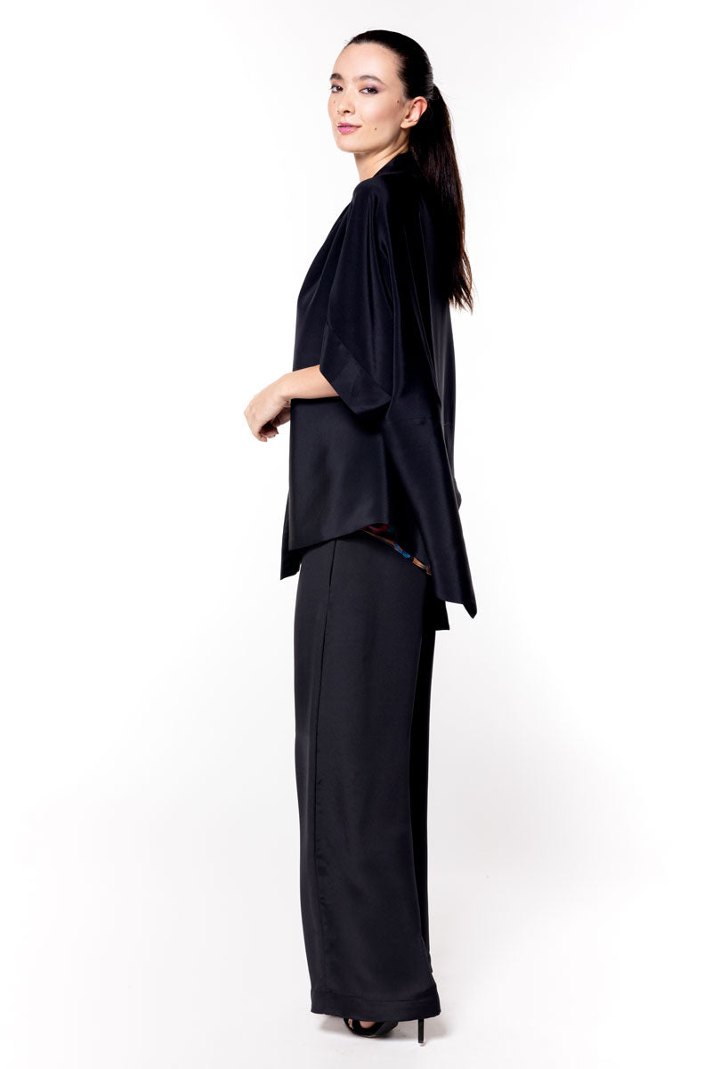 Luxe Crepe Origami Jacket - Christine Silk Lingerie & Loungewear