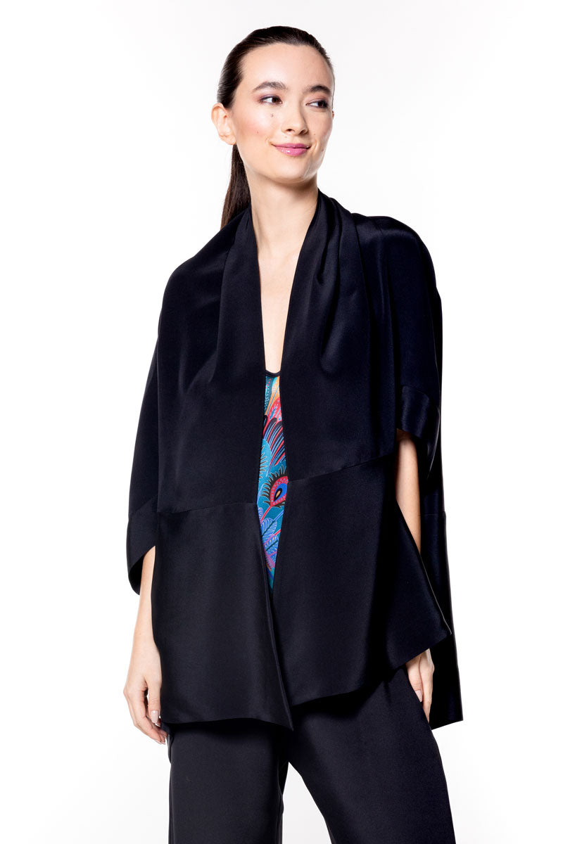 Luxe Crepe Origami Jacket - Christine Silk Lingerie & Loungewear