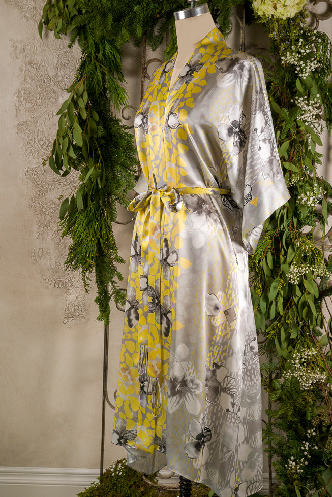 Metropolis Kimono - Christine Silk Lingerie & Loungewear