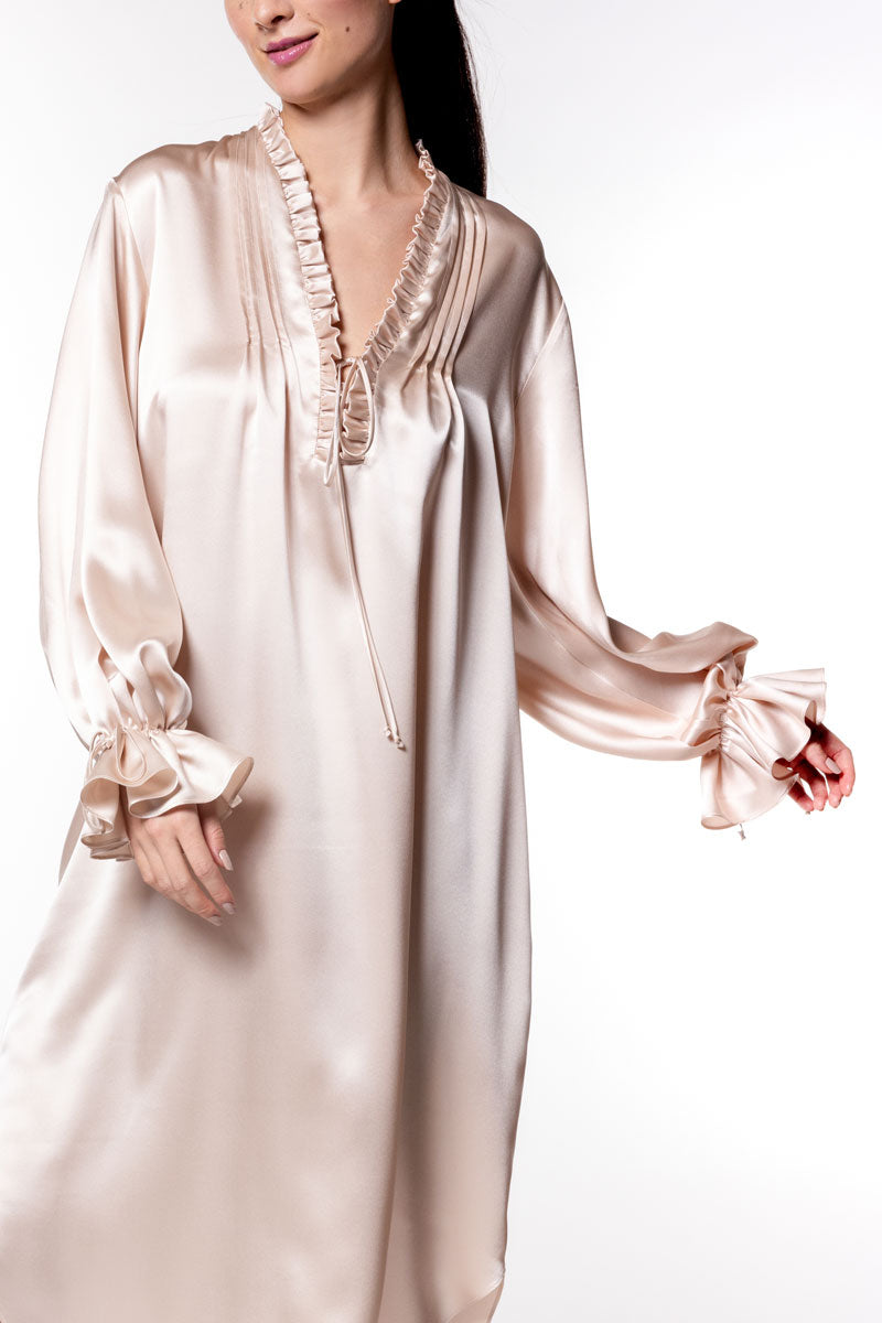 Signature Long Nightshirt - Christine Silk Lingerie & Loungewear