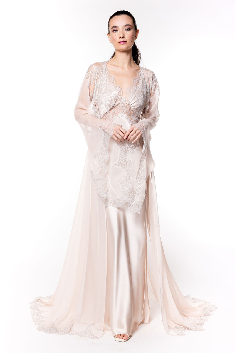 Signature Fairytale Long Chiffon Robe - Christine Silk Lingerie & Loungewear