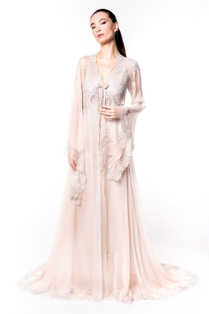 Signature Fairytale Long Chiffon Robe - Christine Silk Lingerie & Loungewear