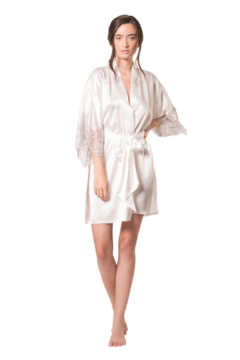 Davina Short Robe - Christine Silk Lingerie & Loungewear