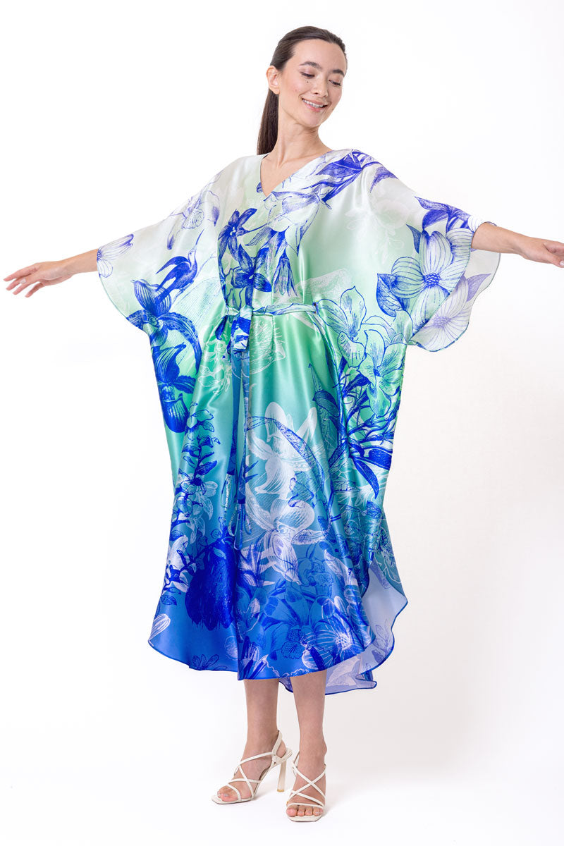 Belize Caftan - Christine Silk Lingerie & Loungewear