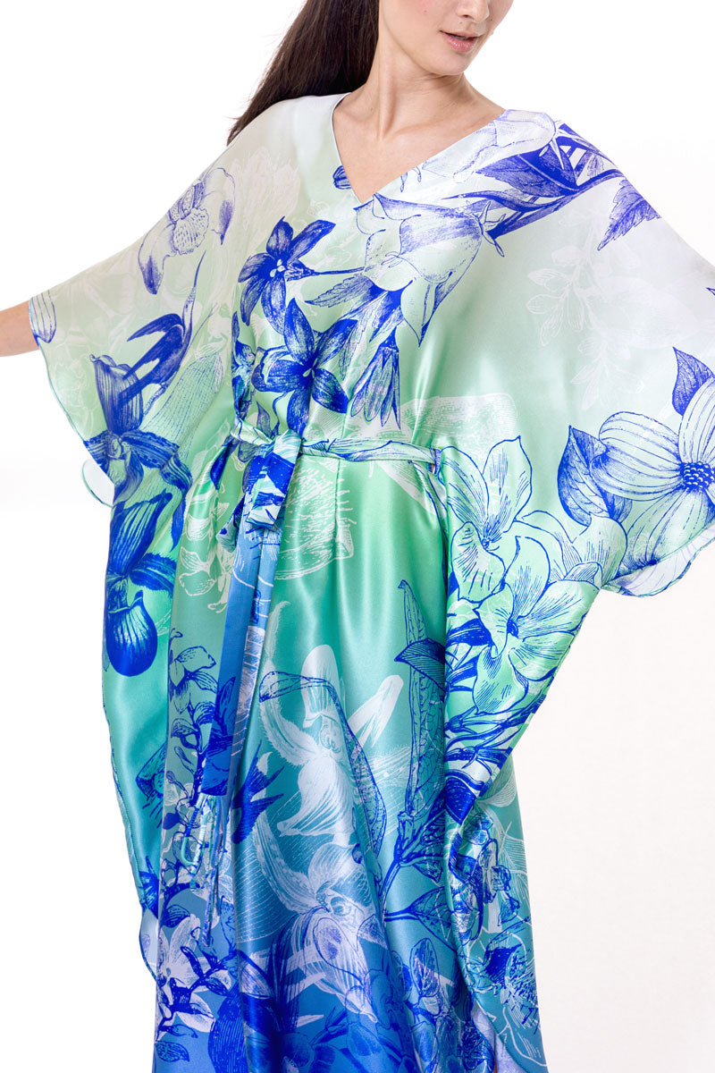 Belize Caftan - Christine Silk Lingerie & Loungewear