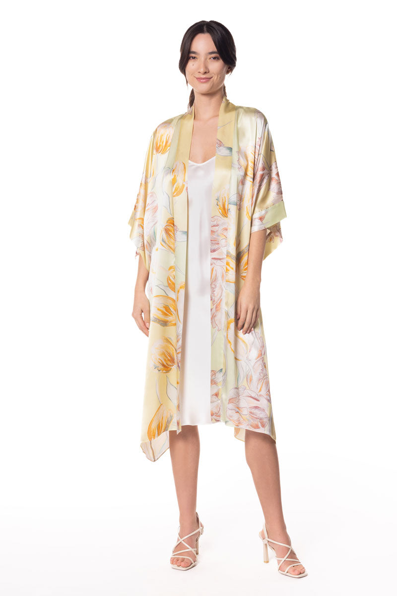 Avignon Kimono - Christine Silk Lingerie & Loungewear
