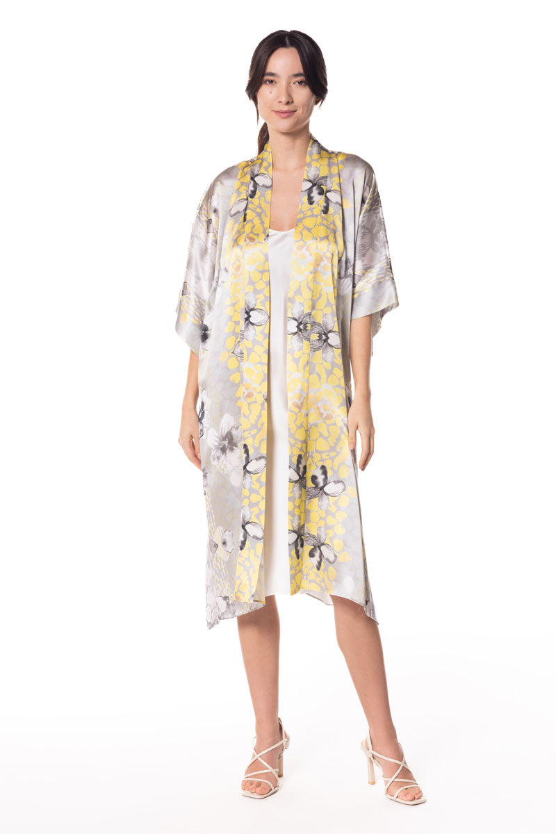 Metropolis Kimono - Christine Silk Lingerie & Loungewear