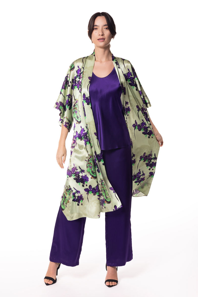 Pagoda Kimono - Christine Silk Lingerie & Loungewear