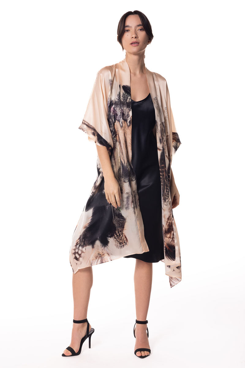 Sanctuary Kimono - Christine Silk Lingerie & Loungewear