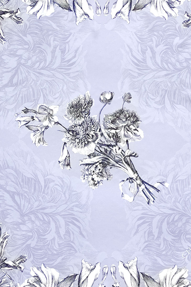 Gatsby Toile Georgette Square Scarf - Christine Silk Lingerie & Loungewear