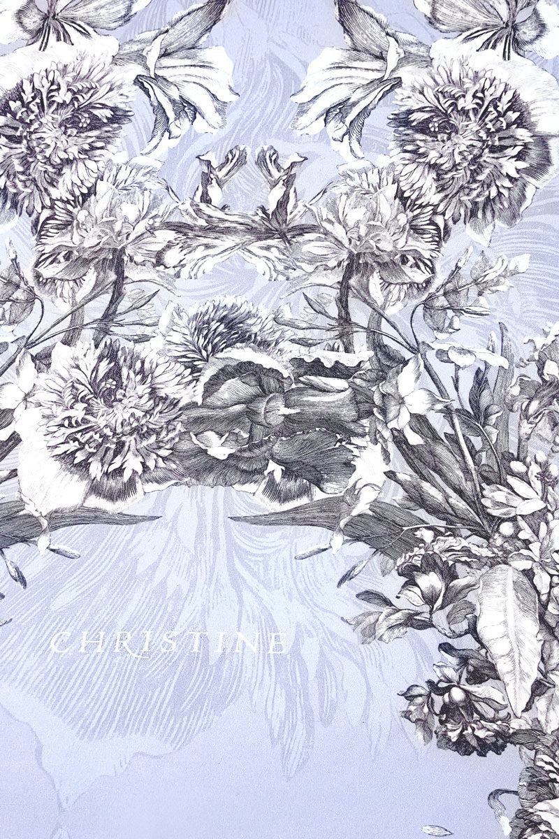 Gatsby Toile Georgette Rectangle Scarf - Christine Silk Lingerie & Loungewear