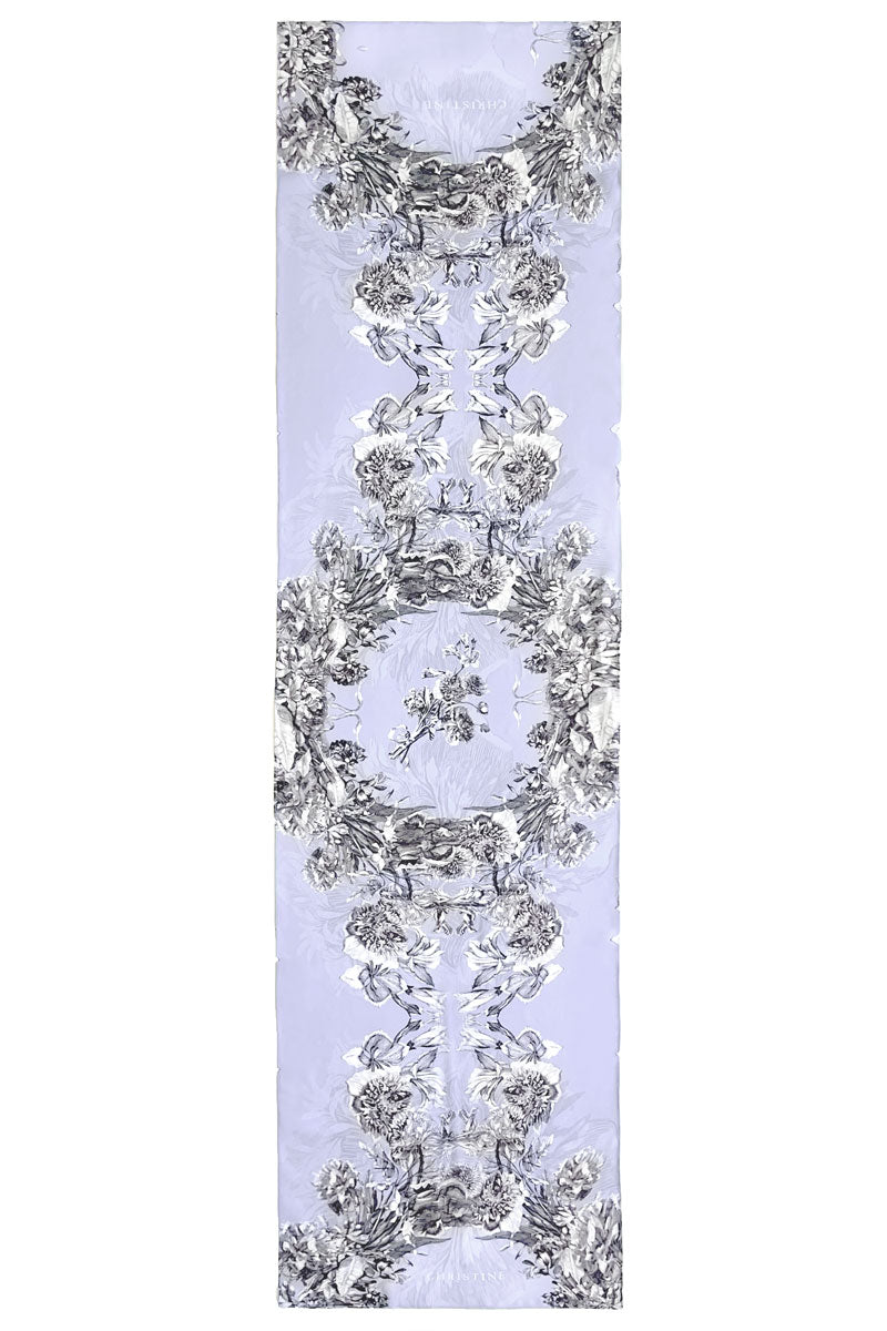 Gatsby Toile Georgette Rectangle Scarf - Christine Silk Lingerie & Loungewear