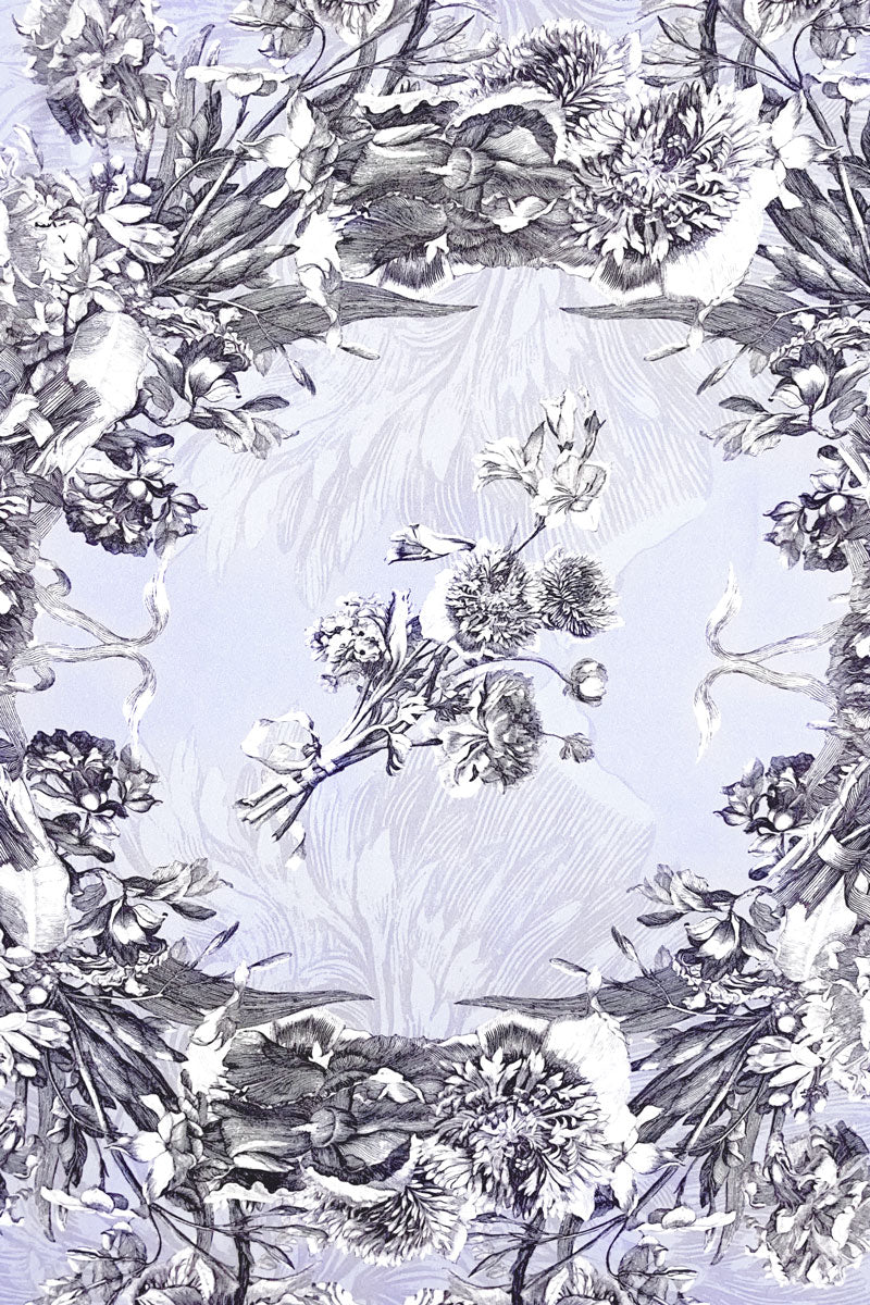 Gatsby Toile Georgette Rectangle Scarf - Christine Silk Lingerie & Loungewear