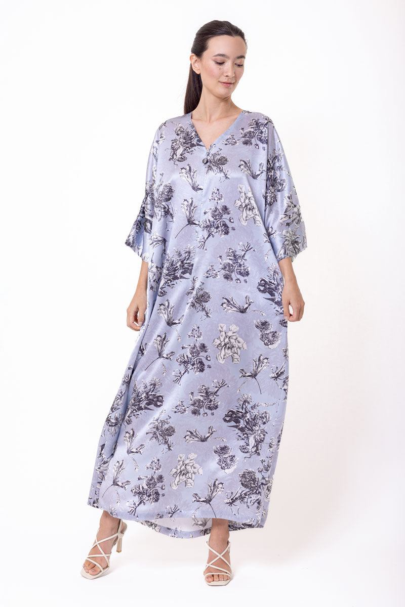 Toile Jardin Silk Caftan - Christine Silk Lingerie & Loungewear