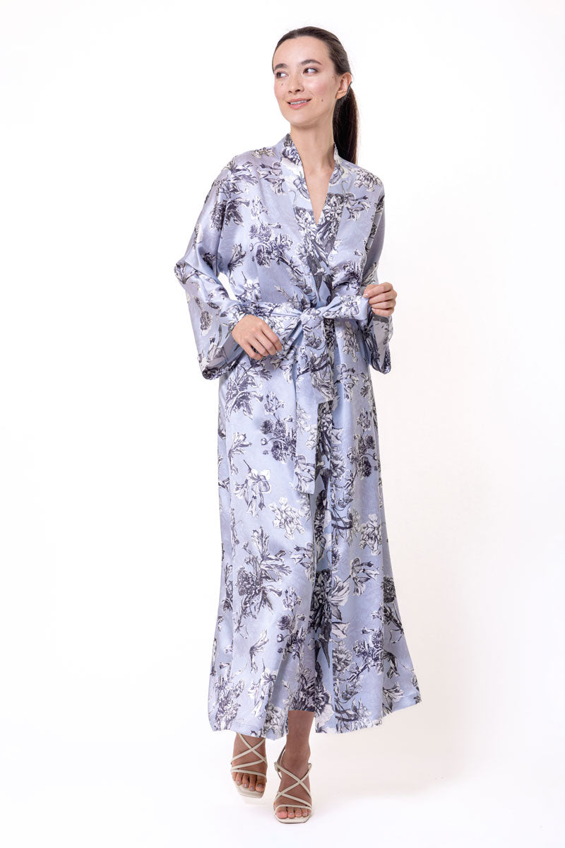 Toile Jardin Long Robe - Christine Silk Lingerie & Loungewear