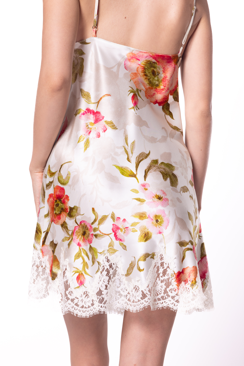 Gazebo Print Chemise - Christine Silk Lingerie & Loungewear